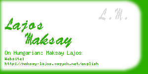 lajos maksay business card